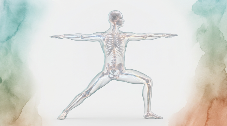 Glowing electrical charge in bones and connective tissue during stretching